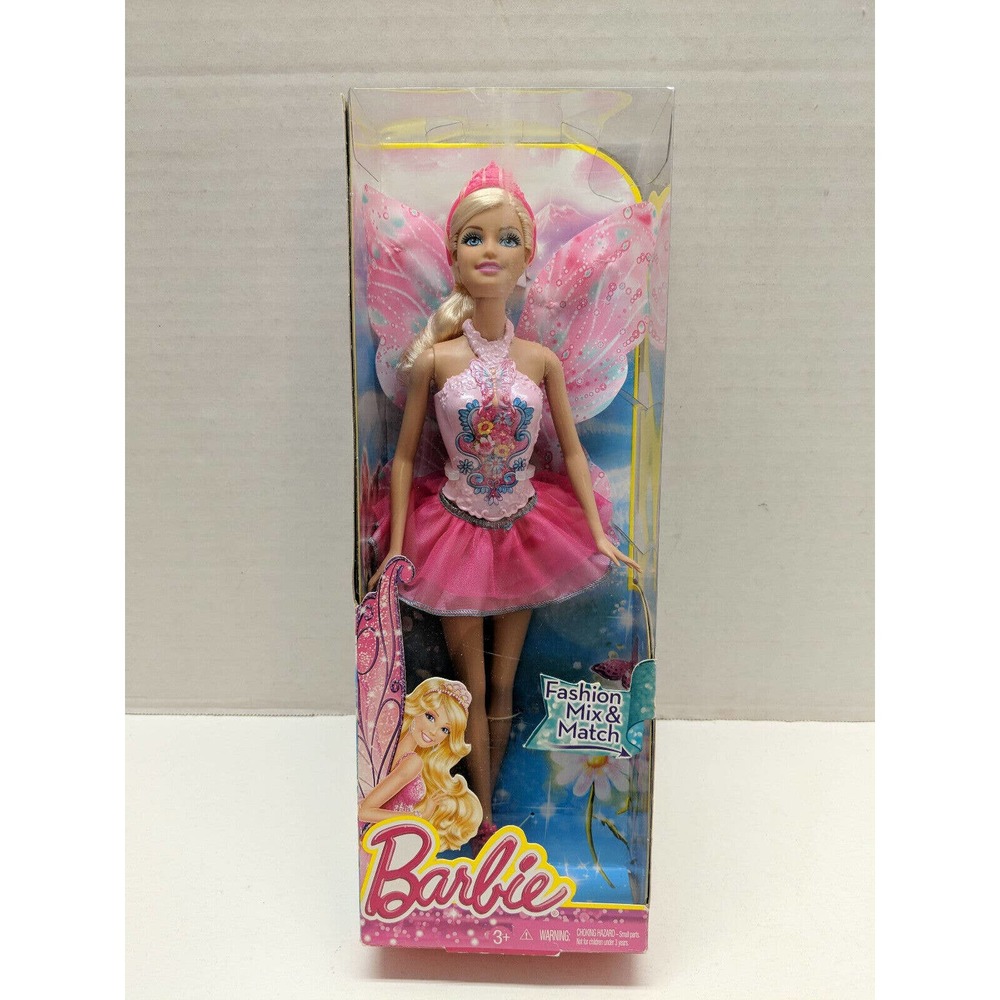 Barbie Butterfly Wings Fashion Mix and Match Blonde Tiara Skirt Pink Heels BCP20